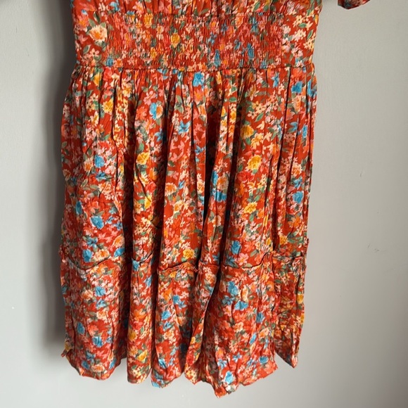 Roller Rabbit Vado Cecilia Dress Fit and Flare Orange Floral Small - Picture 9 of 13